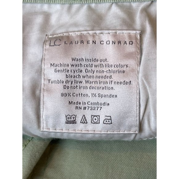 LC Lauren Conrad Womens Cut Off Jeans Shorts Stretch Mid Rise Green Size 4 - Picture 8 of 8